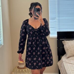 Elegant Black Floral Dress
